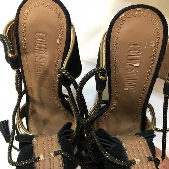 Colin Stuart Black Lace up Leather Heels. Sz 7 - Picture 6 of 7